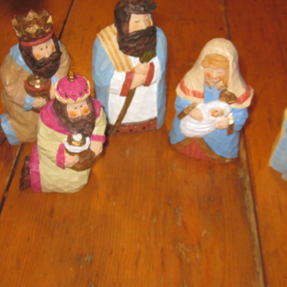 Dicksons vtg 6 pc Resin nativity set in box